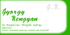gyorgy mengyan business card